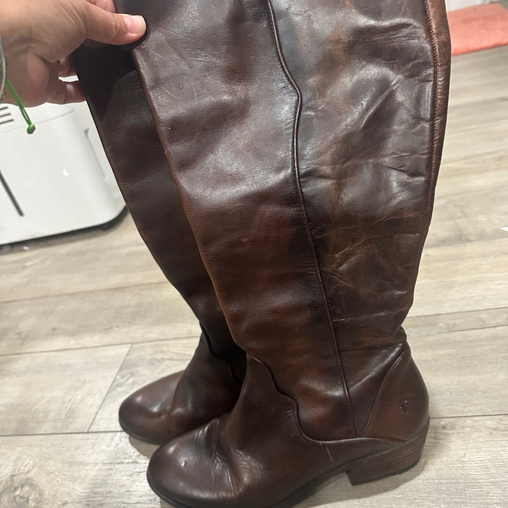 Frye Carson tall Brown Leather Knee-High Boots